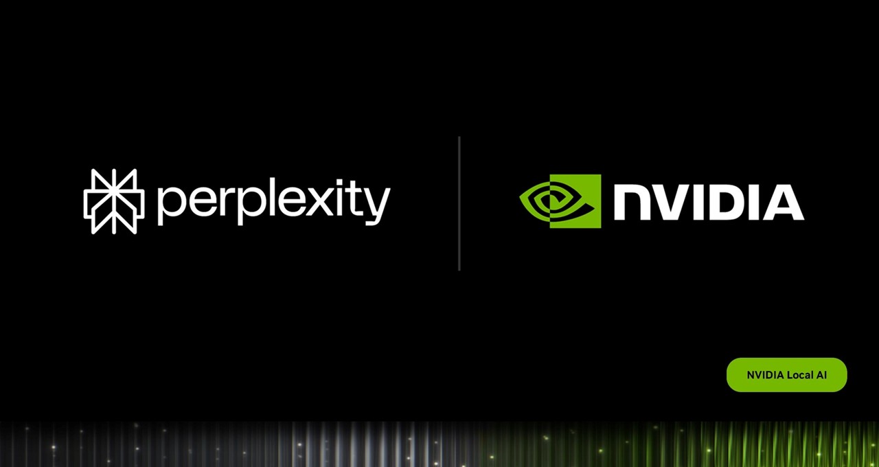 Promotional image for Perplexity Portable Computer running locally on a Windows PC powered by an NVIDIA RTX GPU