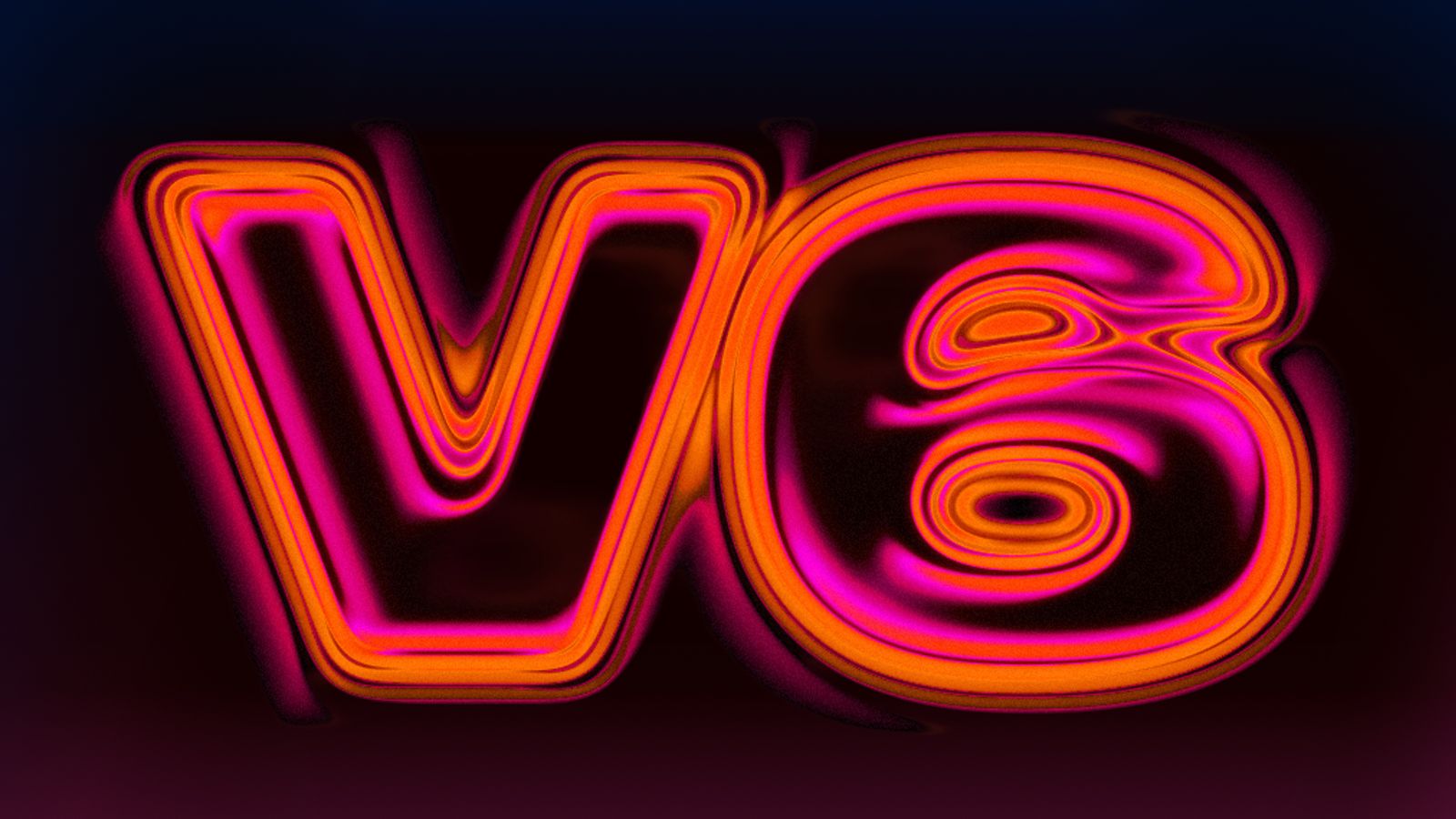 Suno's official v6 key art: the letters v6 rendered in glowing magenta and orange neon on a dark blue-black field